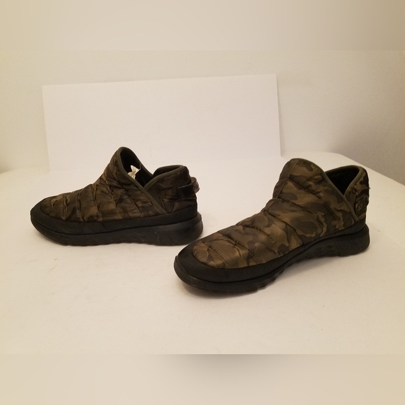 Aldo Men's Pufferlounge Loafers Green Camouflage Size 13 Faux Fur Lined - Picture 8 of 16